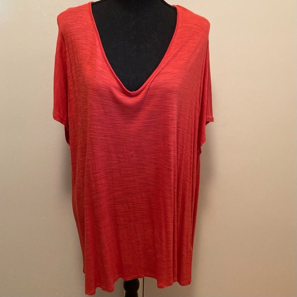 Cable & Gauge Plus Size Tunic Top Sheer Mesh Lace Back Panel Size 1X - Picture 1 of 9